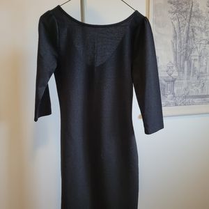 Low back black dress